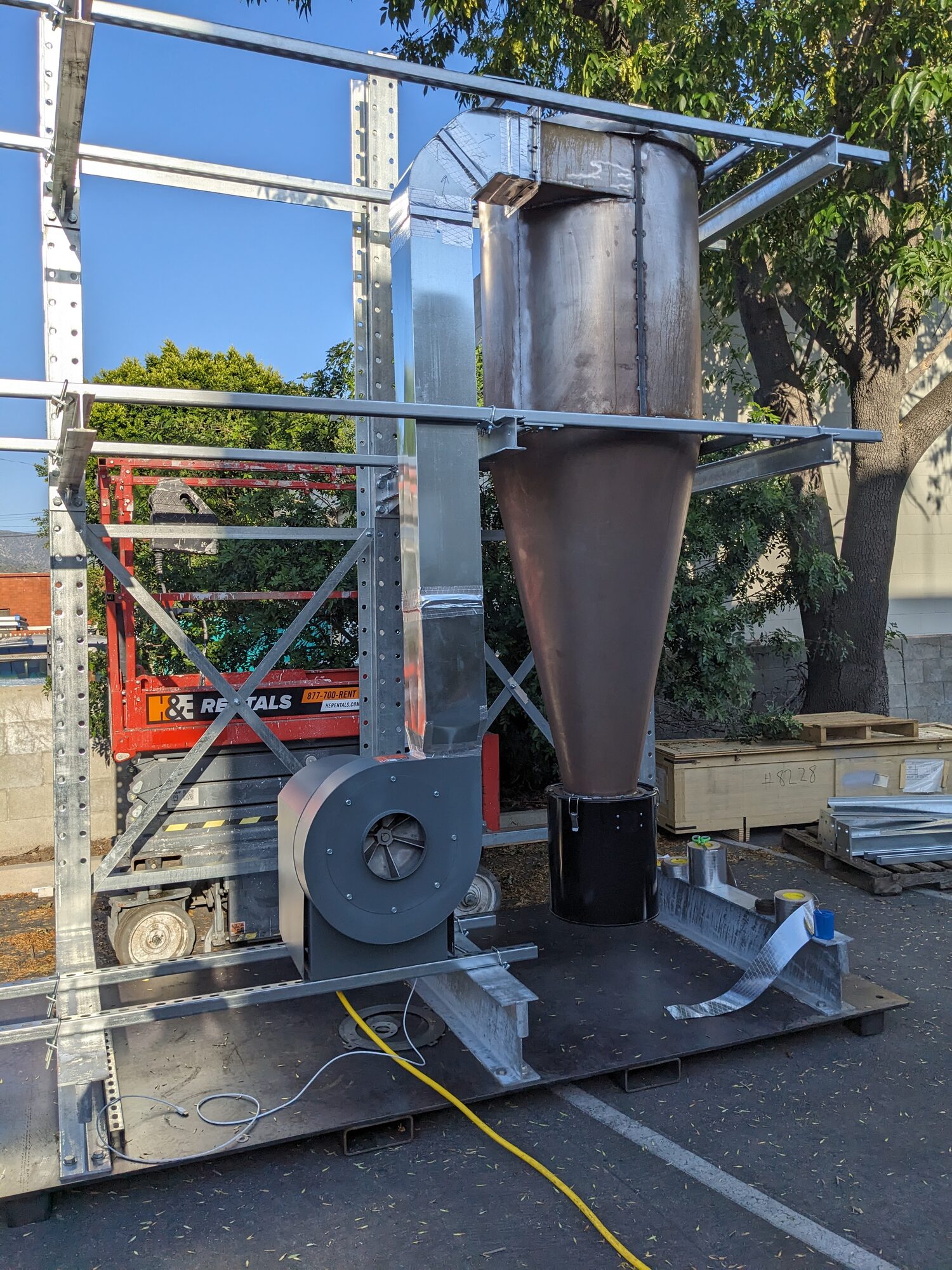 Ducting and blower connected