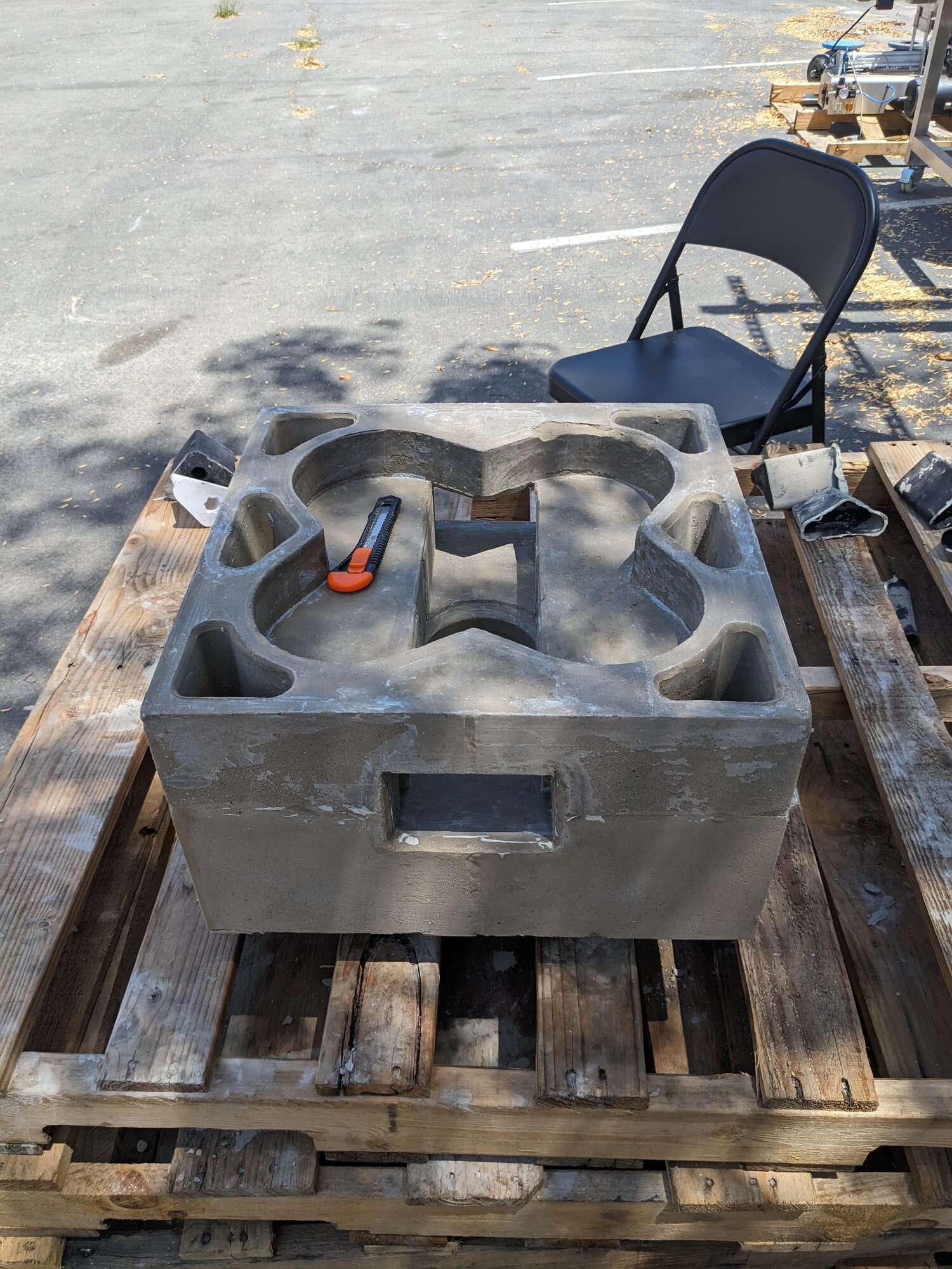 A cleaned block, void and side port clear